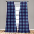 thumbnail image 5 of Ambesonne Plaid Curtains, Contemporary Diagonal Tartan, Pair of 28"x63", Seafoam Dark Indigo, 5 of 5