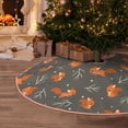 thumbnail image 5 of Lukts cute fall fox leaf Print Color Life Christmas Tree Skirt, Winter Holiday Tree Mat Decoration ,Can be Used as A Shawl-30", 5 of 6