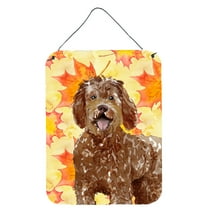 Fall Leaves Labradoodle Wall or Door Hanging Prints
