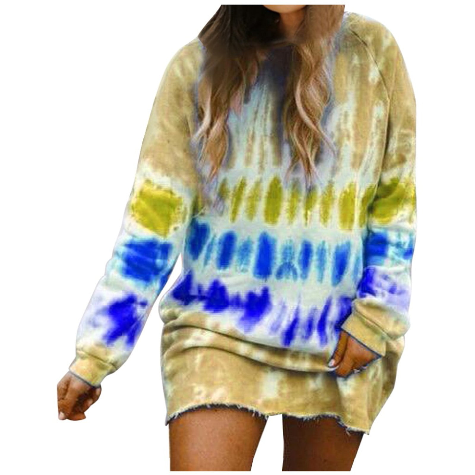 tie dye long sleeve sweatshirt dress