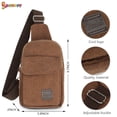 thumbnail image 5 of Spencer Men's Casual Crossbody Bags Canvas One Shoulder Backpack Mini Chest Pack Fashion Shoulder Sling Bag (8.7"*5.9"*2.0", Gray), 5 of 7