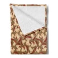 thumbnail image 2 of Mushroom Soft Flannel Fleece Blanket, Organic Food Porcini Mushroom with Vintage Grunge Display Harvest Farmland, Cozy Plush for Indoor and Outdoor Use, 70" x 90", Cocoa Brown Beige, by Ambesonne, 2 of 5