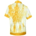 thumbnail image 5 of HAPPY BAY Women's Casual Beach Short Sleeve Blouse Shirt TShirts Button Down Dress Tops Tee Shirts Hawaiian Blouses for Women XL Tie Dye, Yellow White, 5 of 5