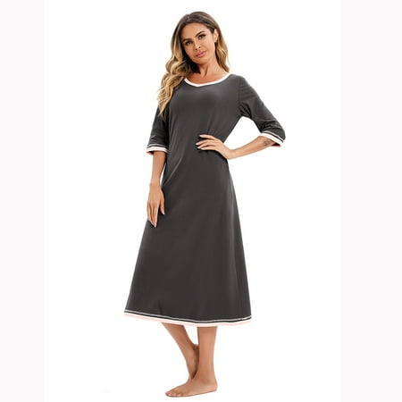 

FEREMO Plus Size Long Sleep Shirt Womens Sleepwear Shirt for Women