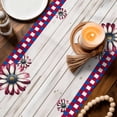 thumbnail image 4 of 4th of July Daisy Flower White Wood Table Runner 13x72in Non-Slip Cotton Linen Table Runners, Summer Floral Red Blue Grid Dresser Scarves TableRunner for Dinner Kitchen Dining Wedding Party, 4 of 9