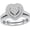 14K White Gold-Plated, variant on Women's Heart Stacking Ring 14K Gold Plated with White Cubic Zirconia for Everyday Wear Size 9 Gift Boxed