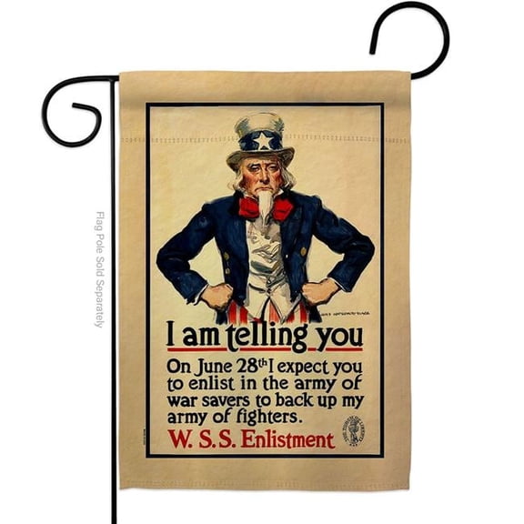 US Brotherhood G183039-BO 13 x 18.5 in. I Am Telling You Garden Flag with Armed Forces Service Double-Sided Decorative Vertical Flags House Decoration Banner Yard Gift