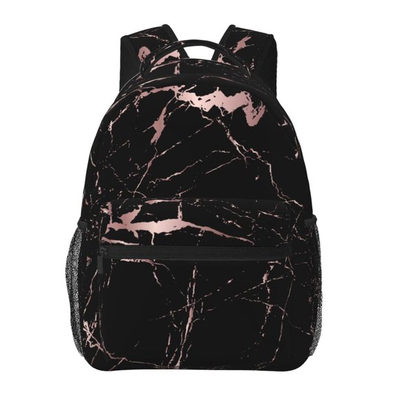 Mochila HKHEHOP Trendy Marble Modern Rose Gold Black