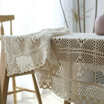 Toyvian Decorative Table Cloth Tablecloth Beige Polyester Center Table Cover 1Set for Meals