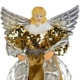 thumbnail image 6 of Northlight 12" Metallic Bronze and Silver Sequined Angel Christmas Tree Topper, Unlit, 6 of 7