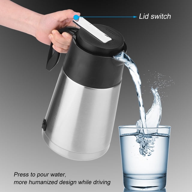 Rdeghly Travel Car Kettle, Car Heater Bottle,Portable 1300ml Large Capacity 12/24V Car Truck Kettle Water Heater Bottle for Travel