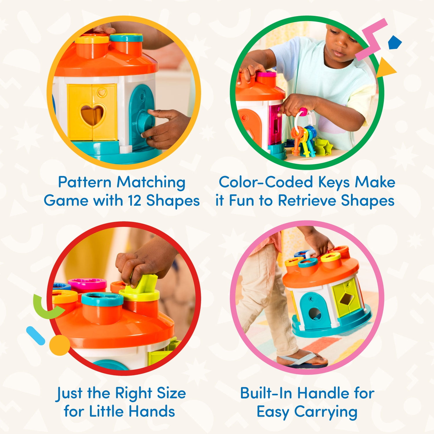 Battat Shape Sorter House Early Learning Activity Plastic Toy for Toddlers 2 Years +