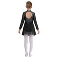 thumbnail image 2 of Xnihocha Girls' Figure Ice Skating Roller Skating Dress Long Sleeve Shiny Rhinestone Skirted Leotard Dresses Black 14, 2 of 7
