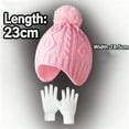 thumbnail image 3 of CPNG Toddler Glove Warm Knit Cap Set Kids Baby Winter Hats Thick Ski Cap with Earflap Fleece Lined Hat Warm Knitted Pom Pom Beanie Mittens Gloves for Girls Boys, 3 of 4