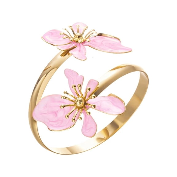 CEORPER Elegant Opening Adjustable Flower Bracelet Woman Girl Bangle Hand Jewelry