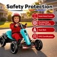 thumbnail image 4 of 12V Electric Go Kart for Kids Ages 3-6, Foldable Power Ride-On Pedal Toy with Adjustable Seat, Music & Flashing LED Lights, Light Blue, 4 of 9