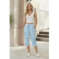 thumbnail image 3 of Ekouaer Womens Capri Pajama Pants 2026 Wide Leg Lounge Sleep Pants Soft Comfy Drawstring Pj Bottoms with Pockets, 3 of 7