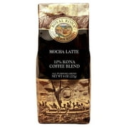 Royal Kona - Mocha Latte - 10% Kona Coffee Blend - All Purpose Grind - 8 Oz. Bag
