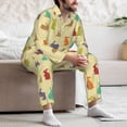 thumbnail image 7 of Fuzoiu Colorful Rabbit Print Men's Long-Sleeved Pajama,Lounge Button Down Nightwear,Mens Notch Collar Pajama Set -Small, 7 of 7