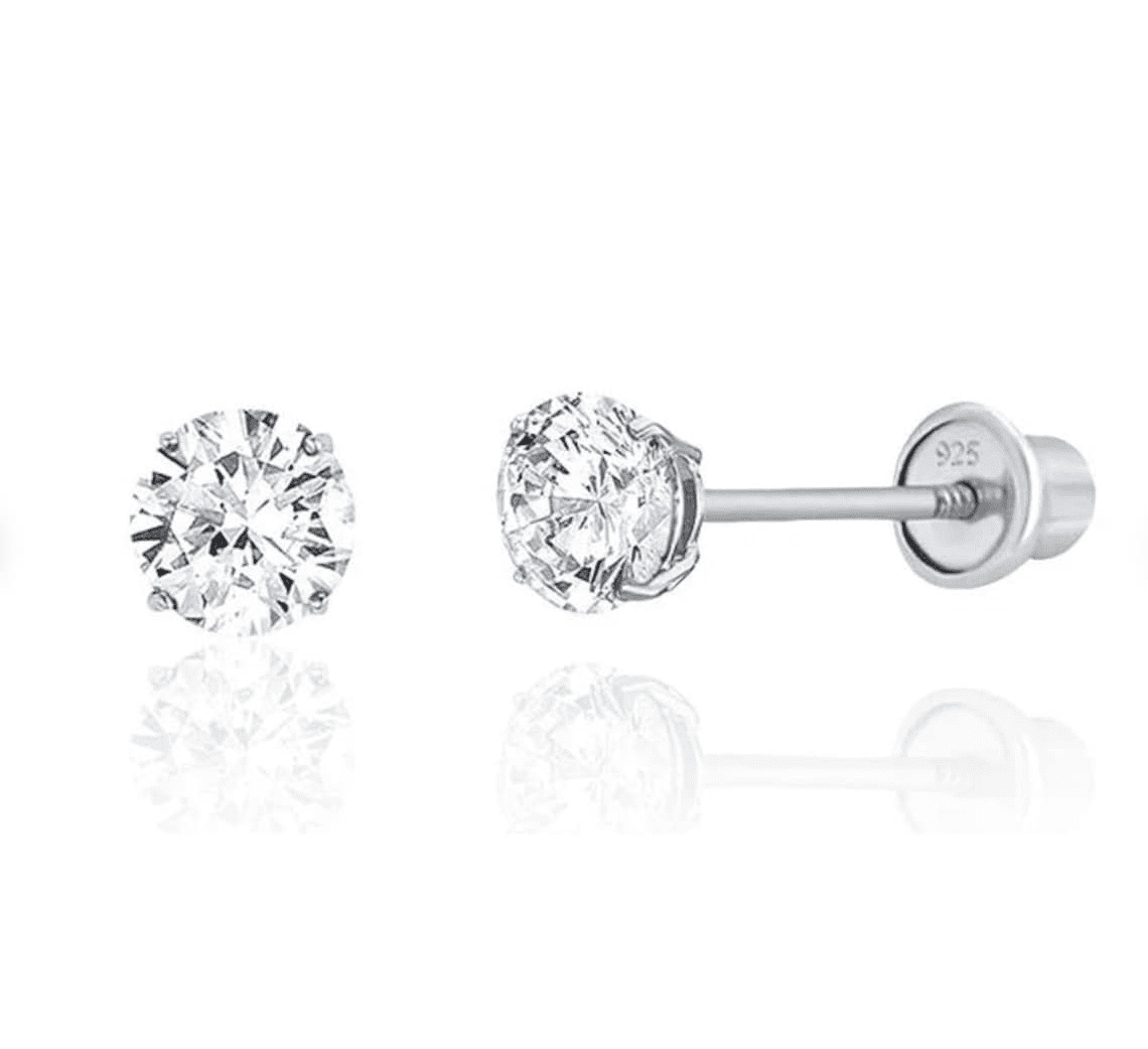 Moissanite Solitaire Stud Earrings, Certified D Color VVS1 Earrings, Skewbacks Earrings, 14k Gold Earrings With Gra