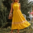 thumbnail image 2 of Vestido túnica de mujer Vestido ceñido al cuerpo de color sólido Traje de vacaciones con ribete de encaje suelto FLhrweasw Para estrenar, 2 of 7