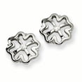 thumbnail image 1 of Stainless Steel Cubic Zirconia Cz Clover Earrings Ball Button Good Luck, 1 of 5