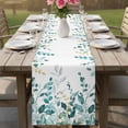 thumbnail image 4 of Teal Eucalyptus Table Runner 72 Inches, Watercolor Spring Weeping Botanical Bed Runner Dresser Scarves Tabletop for Indoor Outdoor Parties/Ceremony/Banquet, 18" x 72", 4 of 8