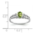 thumbnail image 2 of Sterling Silver Rhodium-plated Peridot & Diamond Ring, 2 of 5