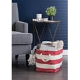 thumbnail image 6 of Contemporary Home Living 17" Red and White Striped Pattern Medium Rectangular Basket, 6 of 7