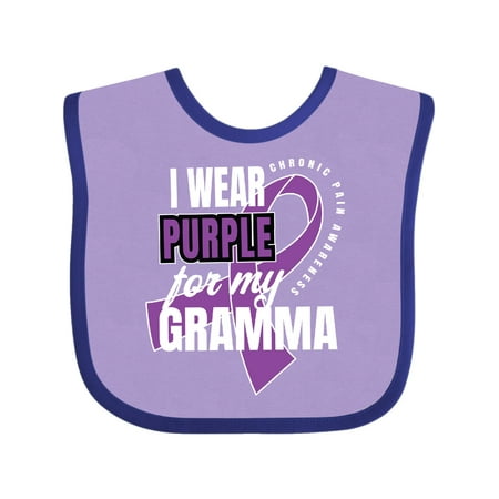 

Inktastic Chronic Pain I Wear Purple For My Gramma Gift Baby Boy or Baby Girl Bib
