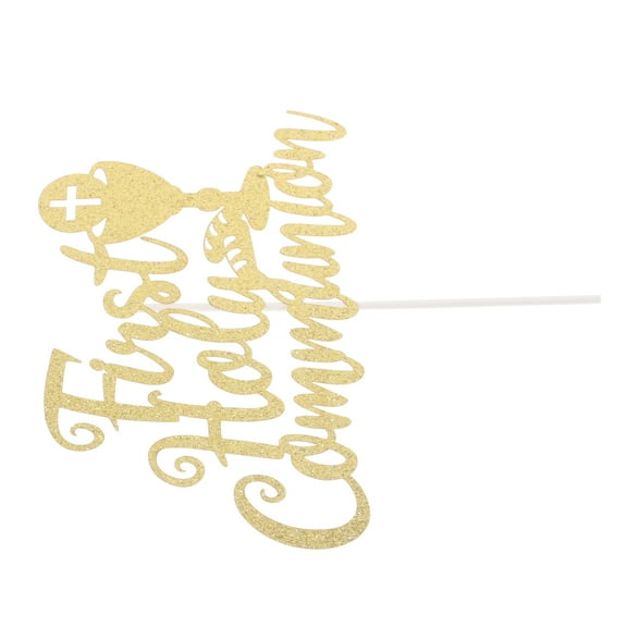 WORGEOUS First Holy Communion Cake Insert Cross Design Photo Prop For Baptism And Religious Party Decorations Themed Party Cake Decoration