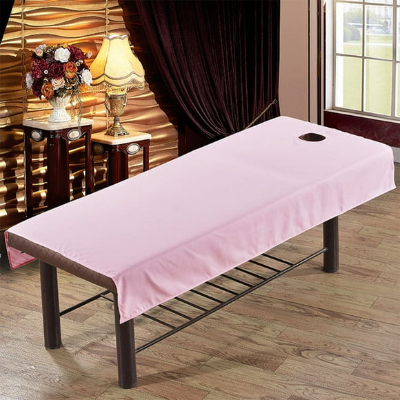 Table de Massage Imperméable Tissu Couverture de Lit Salon Spa Couverture de Lit avec Trou pour le Visage Couleur Unie