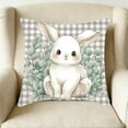thumbnail image 4 of 18x18 inch Easter Pillow Covers , Risen Bunny Floral Eggs Farmhouse Decorations Spring Holiday Decor Throw Cushion Case for Home Couch, 4 of 5