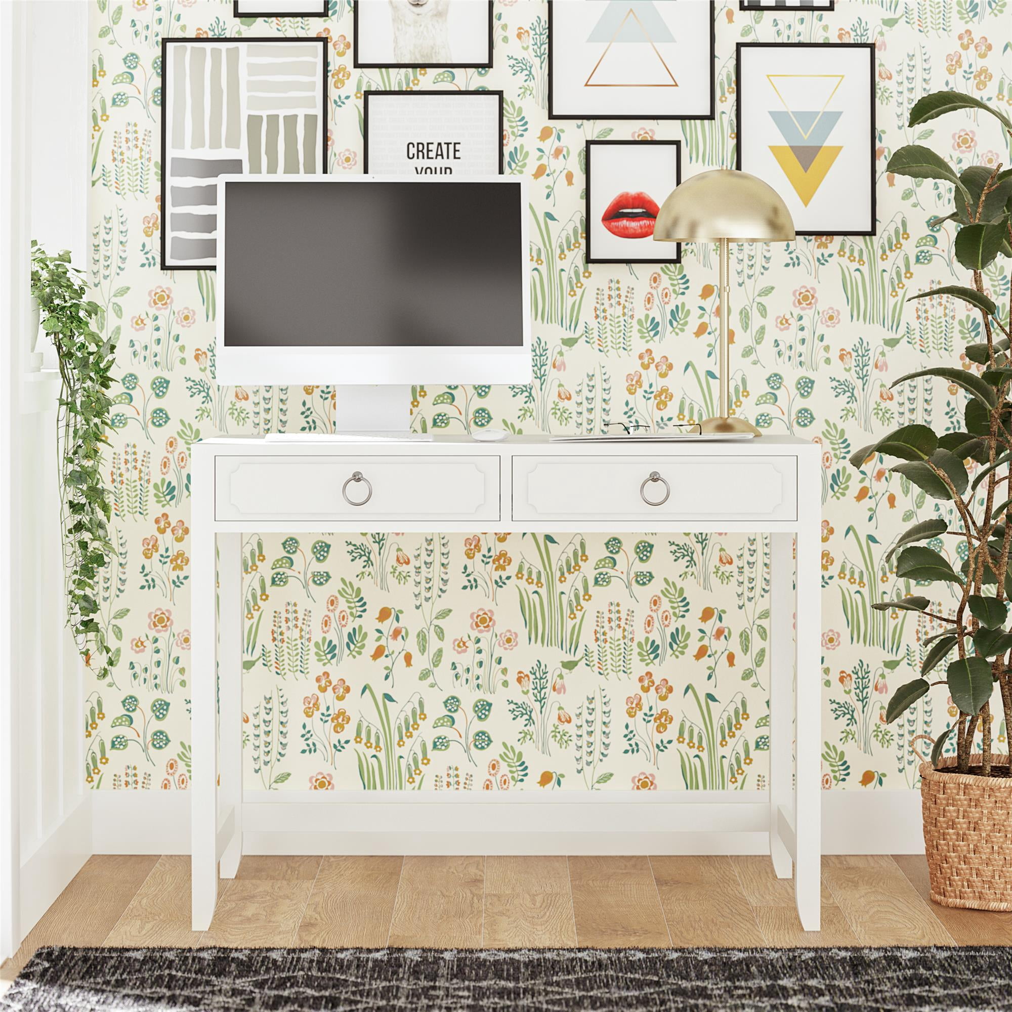 Her Majesty 2 Drawer Writing Desk, White