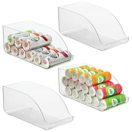 mDesign Plastic Can Organizer Bin For Kitchen and Fridge Storage - 4 Pack