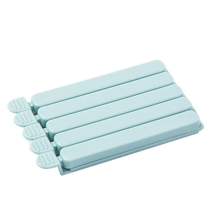 

5pcs Solid Color Slender Food Sealing Clip Snack Moisture-proof Plastic Bag Sealing Clips