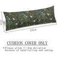 thumbnail image 3 of Green Plant Body Pillow Cover Black Green Botanical Leaf Long Pillow Case with Zipper Decorative Bedding Pillowcase Vintage Floral Throw Pillow Covers Soft Cushion Pillow Case for Bedroom,20"x54", 3 of 5