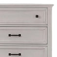 thumbnail image 2 of Benjara Geo 54 Inch Tall Dresser Chest, 5 Drawers, Bronze Accents, Antique White, 2 of 2