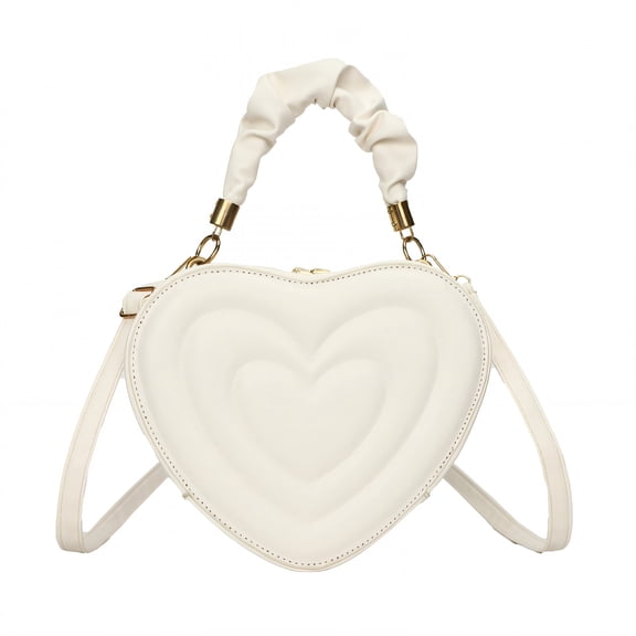 GASTROPOD Leather Purses for Women,Sweet Heart Purse,Portable Small Purses for Women Crossbody,White