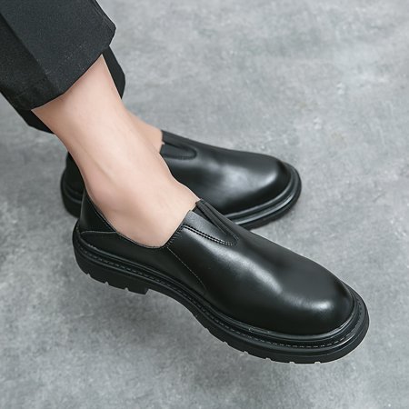 KINODAY Solid Slip On Semi-formal Dress Shoes Wear-resistant Shoes For Business Office