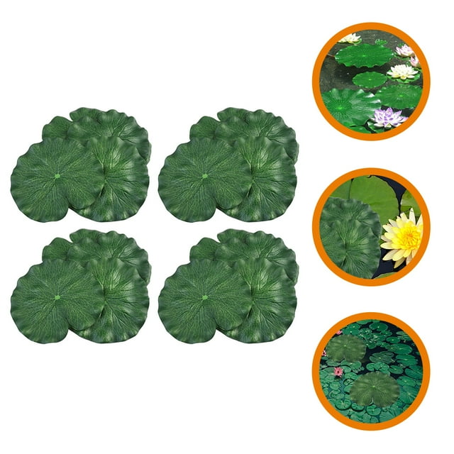 unbranded 12Ud Hojas De Loto Simuladas Para De Acuático Y Acuario Color Verde