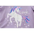 thumbnail image 2 of POPTEM Toddler Girls Sweatshirts Unicorn Print Cotton Pullover Long Sleeve Casual Outdoor Tops Purple 5t, 2 of 5