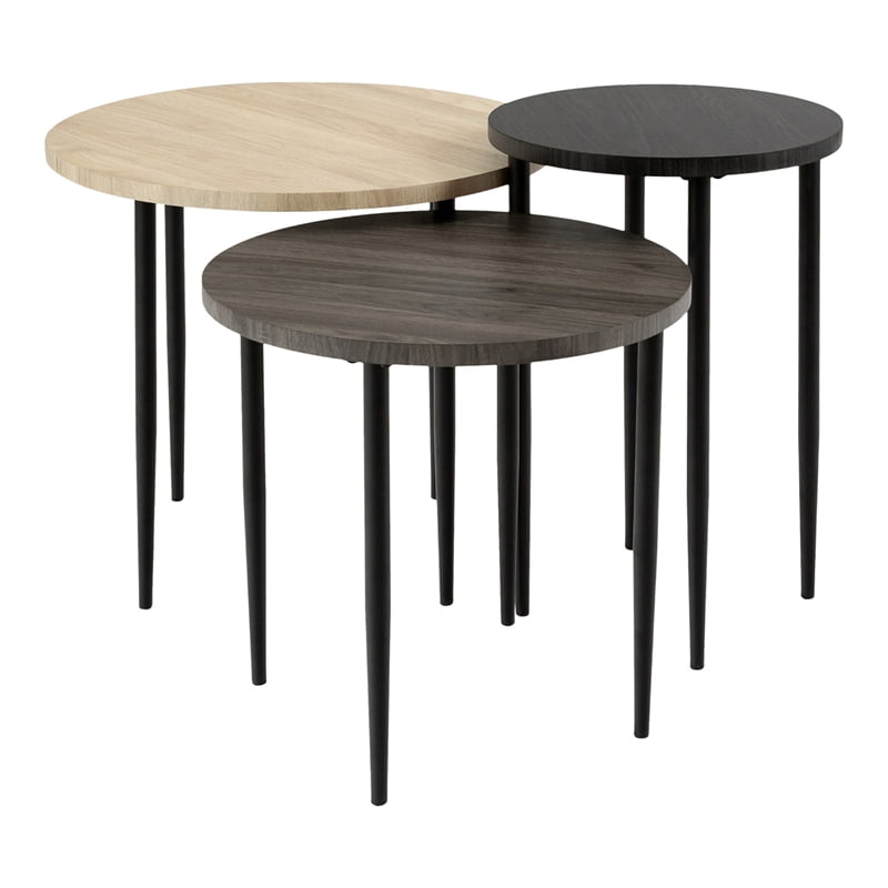 3 Piece Round Nesting Coffee Table Set, Round Nesting Tables Set Of 3