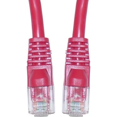 Cat5e Ethernet Cable, 24AWG, RJ45 Gold Plate Connector, ETL, 4 Pair Stranded Copper, Snagless Mold Boot Unshielded Twisted Pair (UTP) Internet Network Patch Cable, 3 Foot, Red, CableWholesale