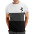 thumbnail image 1 of Mens Casual Pantalones Cortos Cuello Redondo Patchwork Impresión Suéter Blusa de Fitness, Camisetas para Hombre, 1 of 4