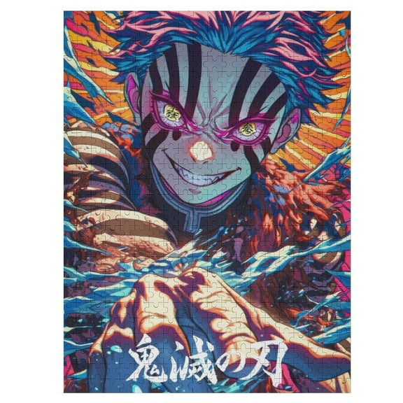 500 PCS Jigsaw Puzzle Demon Slayer Akaza Wooden Puzzle Challenging Game Fun Artwork For Family Friends Gifts