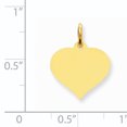 thumbnail image 2 of 14 Carats Or Jaune Coeur Disque Collier Pendentif Breloque Engravable Incurvé en Forme d'Amour, 2 of 6