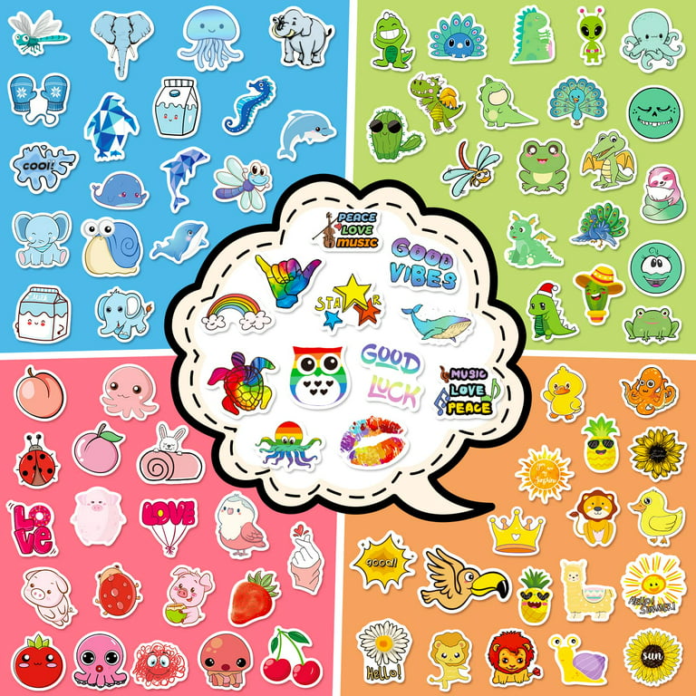  600pcs Mini Stickers, Small Stickers for Adults, Kids, Teens,  Waterproof Vinyl Stickers for Water Bottles, Cute Kids Stickers  Decals,0.8~1 : Electronics