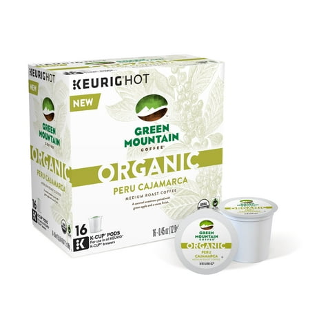 Green Mountain Coffee Organic Peru Cajamarca Coffee Keurig Single-Serve K-Cup pods, Medium Roast Coffee, 16 Count