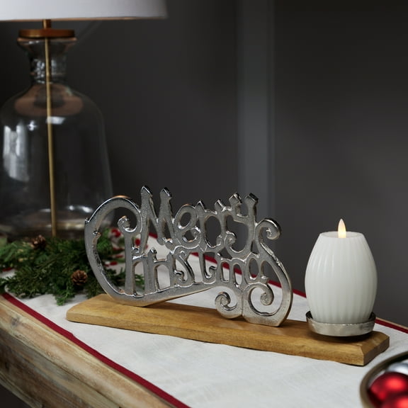 Northlight "Merry Christmas" Metal Sign Votive Candle Holder -15.5"